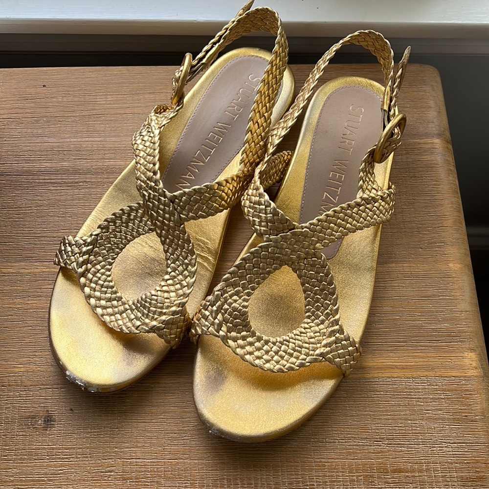 Stuart Weitzman Metallic Teodora Sandals